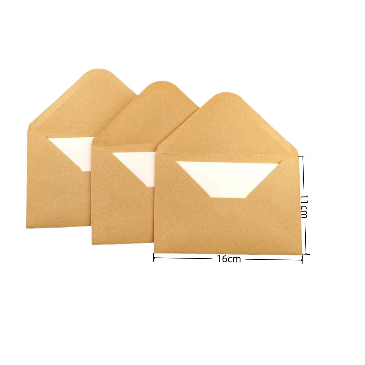 100PCS Eco-Friendly Kraft Envelopes with Blank Cards Vintage Plain Stationery for Wedding Thank You Cards DIY Craft