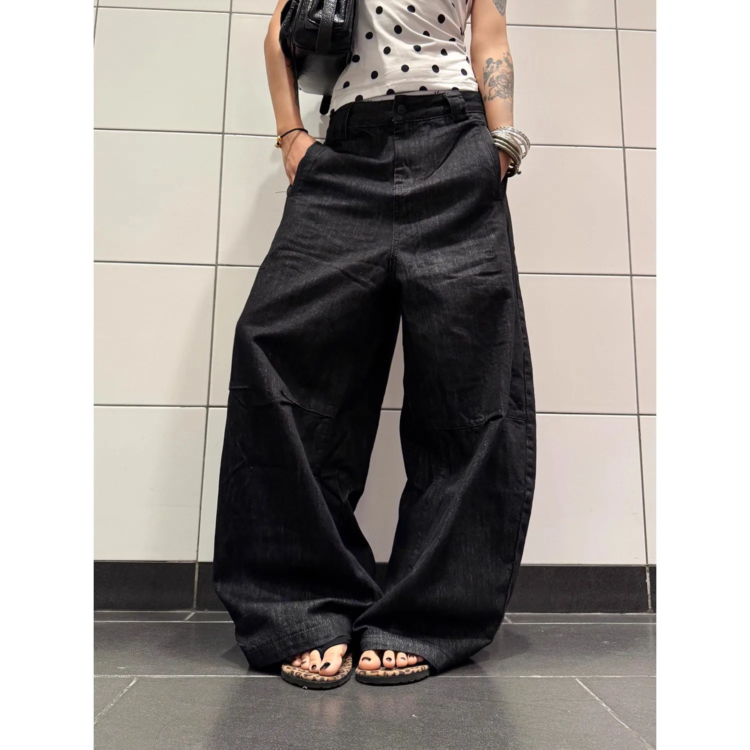 

Harajuku High Waist Jeans for Women's Vintage BF Style Streetwear All-match Loose Pants Fashion Femme Wide Leg Denim Trousers