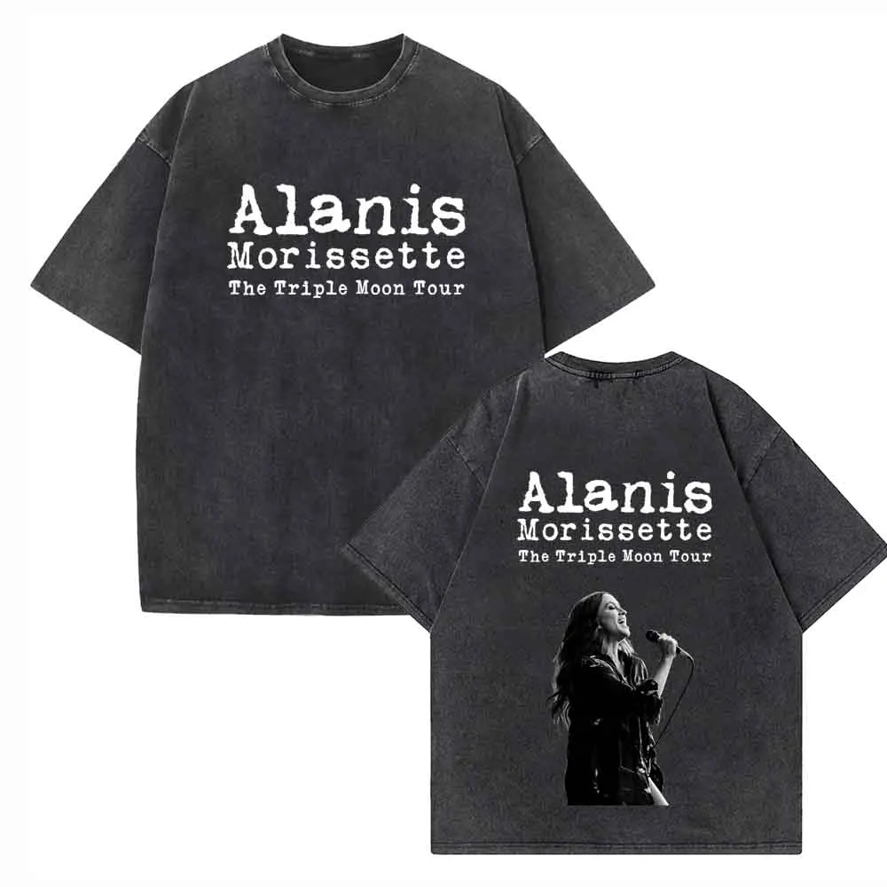 

Alanis Morissette The Triple Moon Tour 2024 Shirts Vintage Harajuku Summer Unisex O-Neck Short Regular Sleeve Cotton T-Shirts