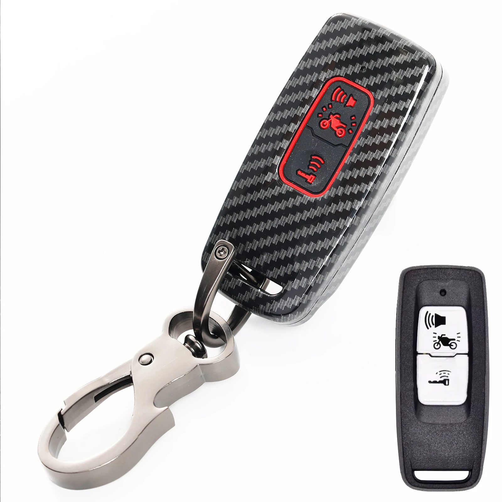 Carbon Fiber Key Cover Case Shell For Honda ADV PCX Forza Vario Activa Dio Scoopy 125 160 Motorcycle Scooter Smart Key 2022 2024