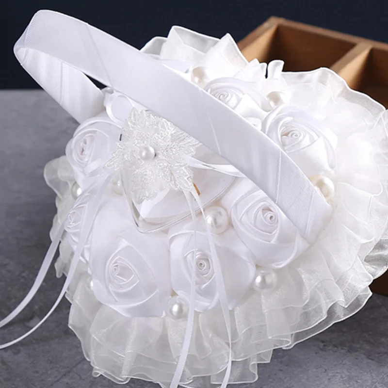زهرة الحب الطفل الدانتيل الغزل وسادة حلقة ، إنتاج اطلاق النار الإبداعي ، الزفاف الغربي ، الدعائم البيضاء ، اللوازم