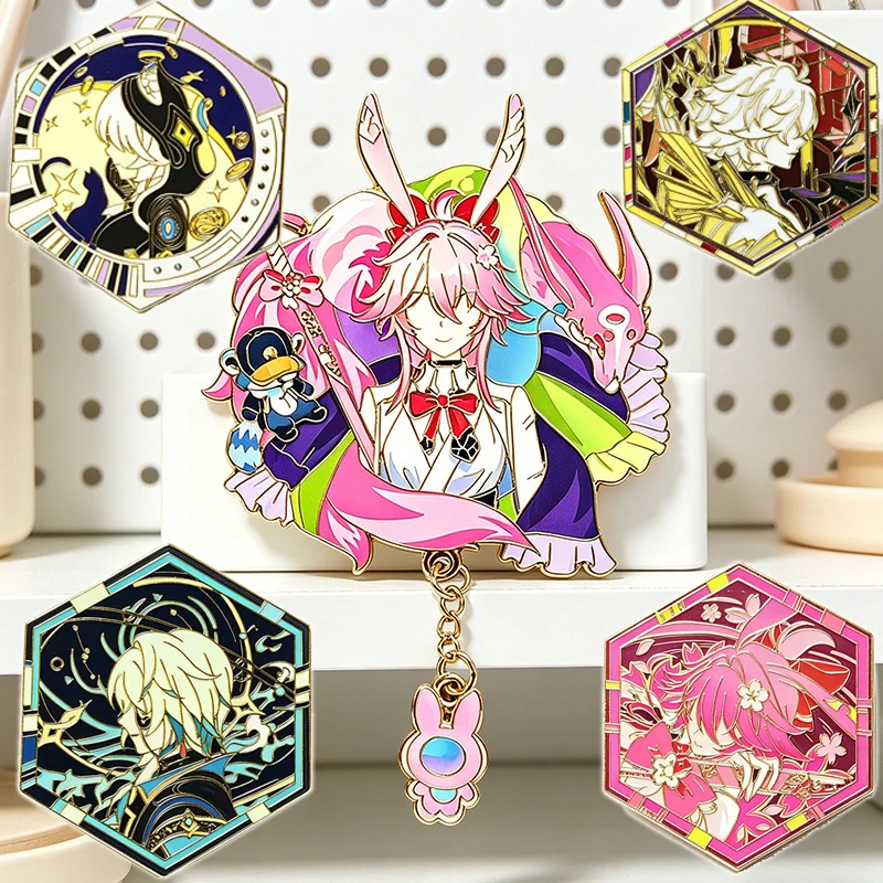 Honkai:Star Rail Evanescia Cosplay Badges Game Anime Anaxagoras Khaslana Cipher Pin Cute Ornament Halloween Party Costumes Props