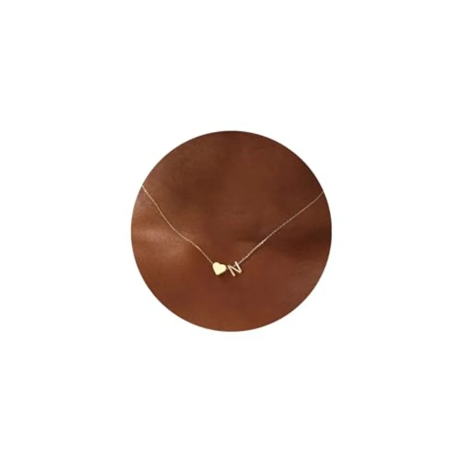 

Heart Initial Necklace for Women Teen Girls - 18K Plated Letter A-Z Pendant Necklace Dainty Heart Necklaces Tiny Initial Neckla
