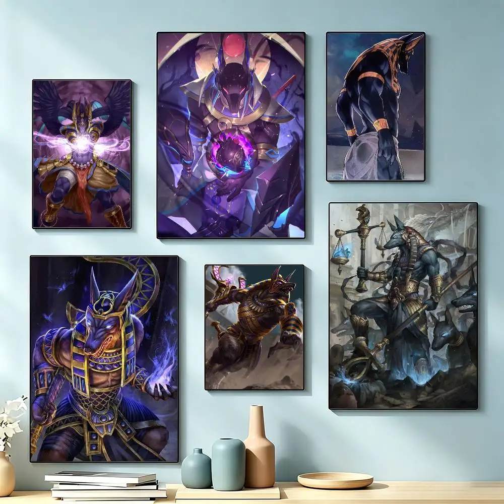 Egyptian Myth Anubis Card Poster High Quality Dorm Living Room Aesthetic Wall Decoration Painting Stickers Gift
