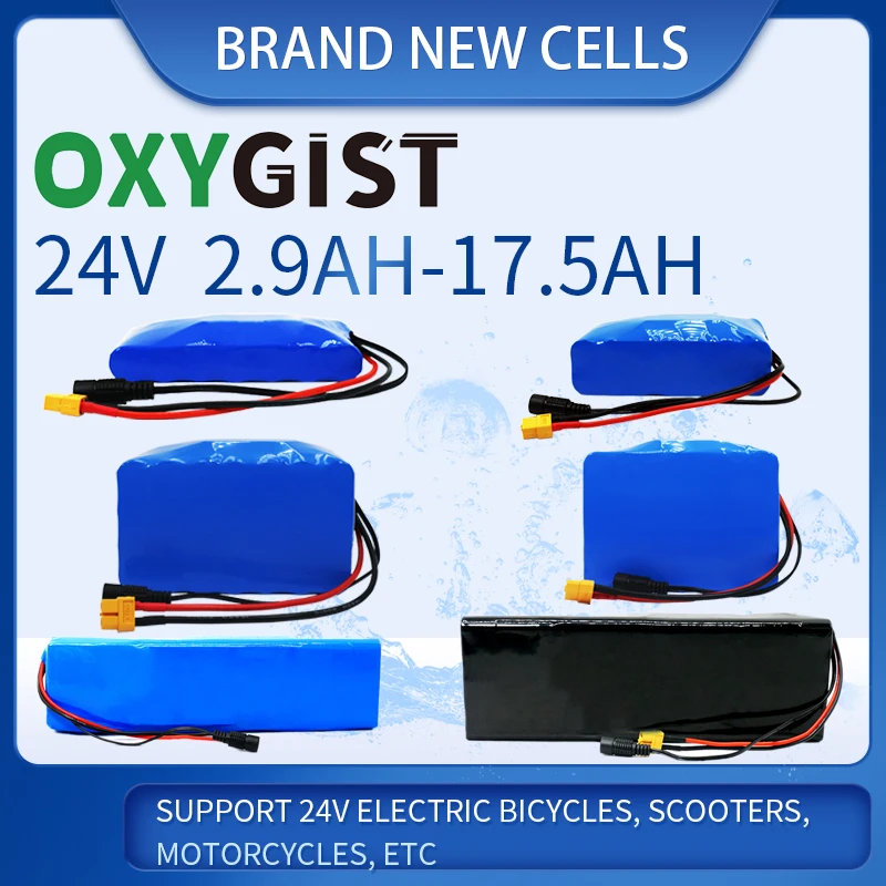 

18650 7S 24V battery 2.9Ah-17.5Ah lithium Battery Pack with 15A-25A BMS for Scooters bicycles solar powered light wheelchairs