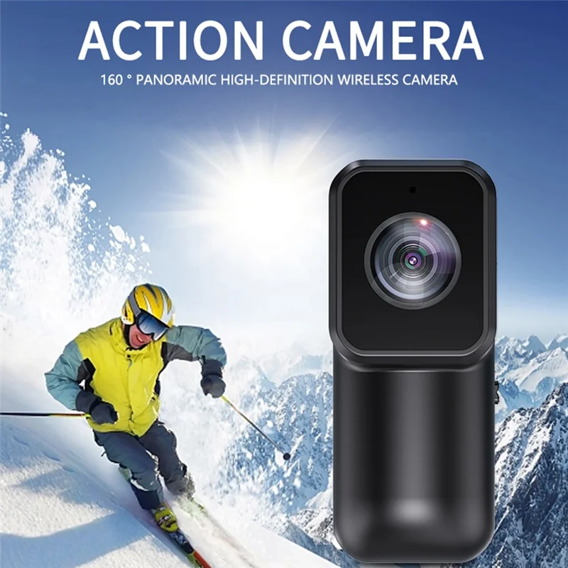 APPLIA-1080P HD كاميرا رياضية صغيرة تعمل بالواي فاي 160 زاوية واسعة مسجل خارجي لاسلكي في الوقت الحقيقي عرض مشبك خلفي كاميرات فيديو الحركة