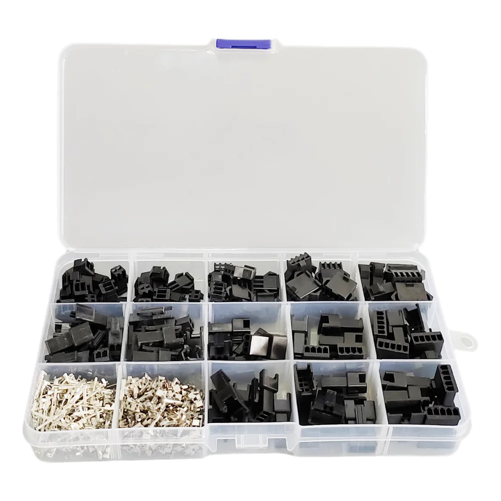

50sets/box SM2.54 Kits 2.54mm Pitch 2p 3p 4pin 5 Pin Connector with Housing Pin Header Male Female Terminal Wire Connector