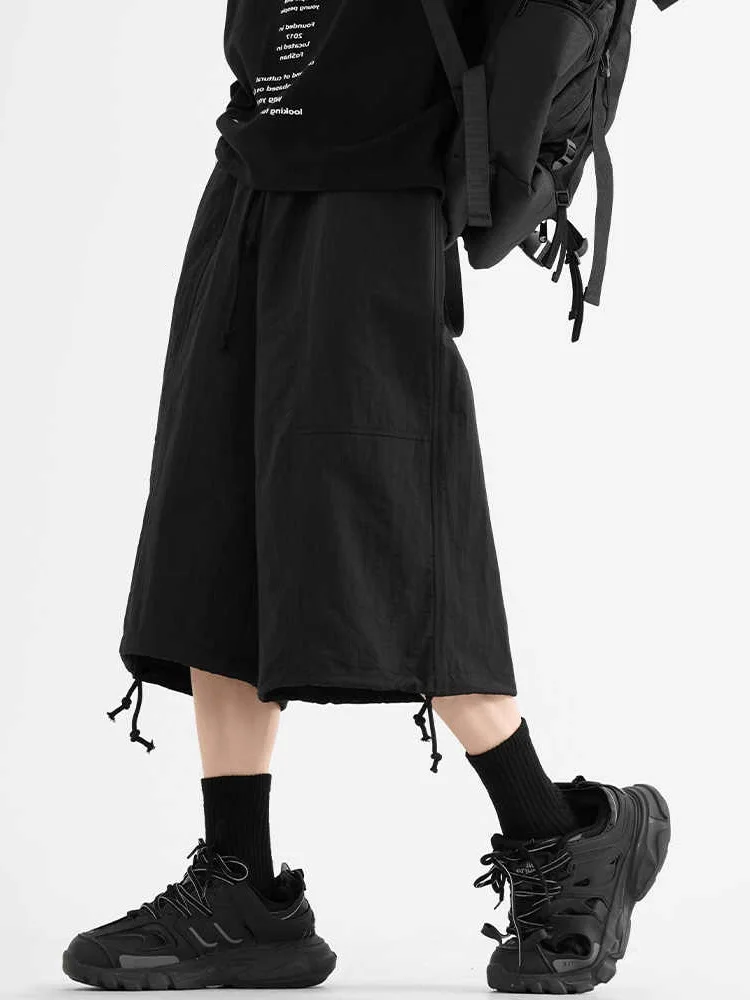 

k Sle Functional Wide Leg Seven-Foot Pants Summer Outdoor Thin Loose Casual orts Men over Knee Eight-Piece Pants