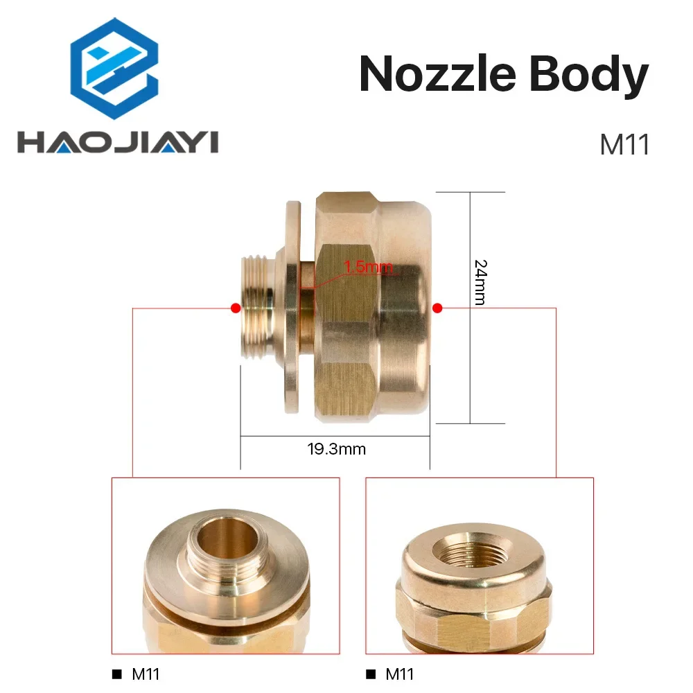 M11 Nozzles Body Anti-collision Accessories Nozzles Holder Copper Fiber Laser Cutting Head Replacement for OEM Precitec