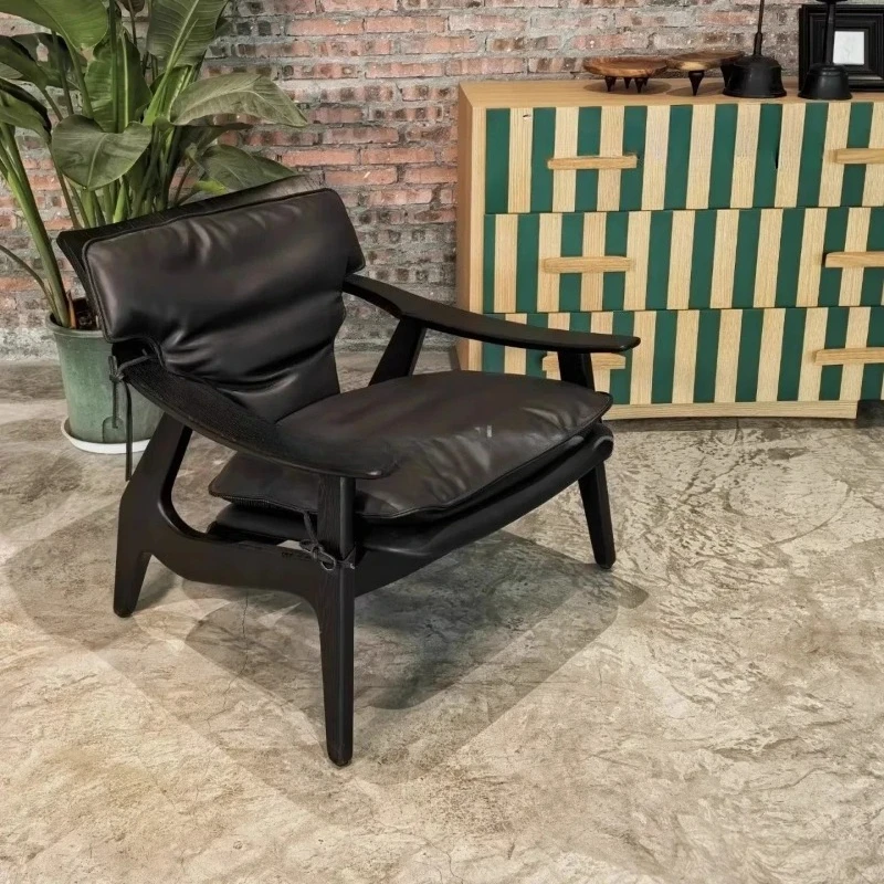 Living Room Retro Single Chair Armrest Back Chair Balcony Deck Chair
