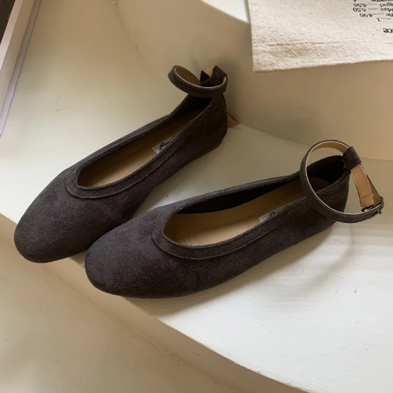 موضة رباط الكاحل مشبك شقة ماري جين أحذية النساء الراحة الضحلة لينة وحيد أحذية مصممين عالية الجودة فو الجلد المدبوغ المتسكعون