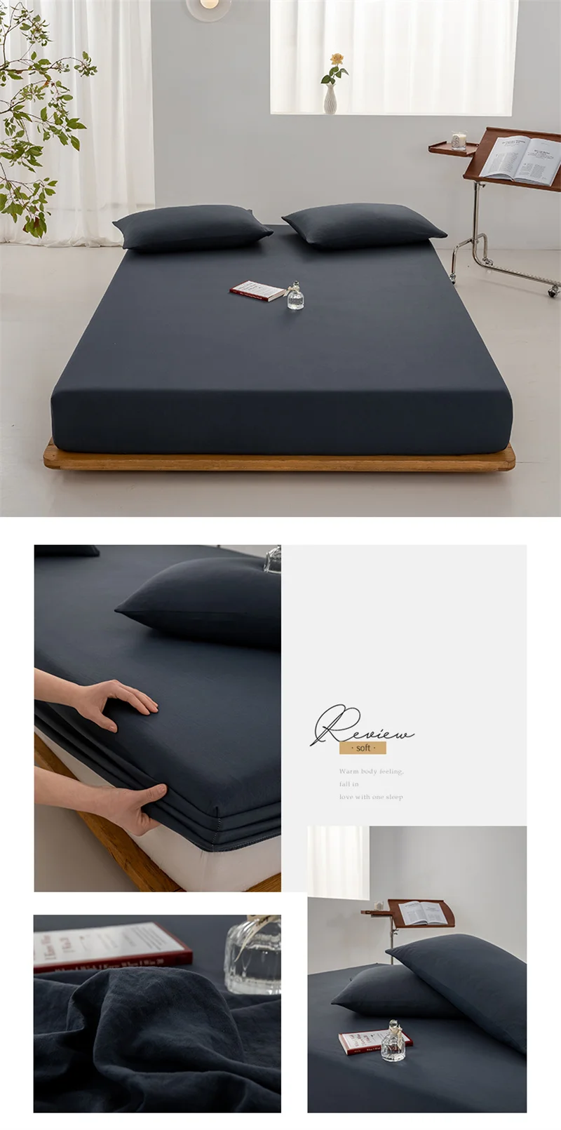 Soft Cotton Fitted Sheet Single Double King Queen Size Mattress Cover with Elastic Band Bed Sheet Bed Linens 100/120/150/180/200