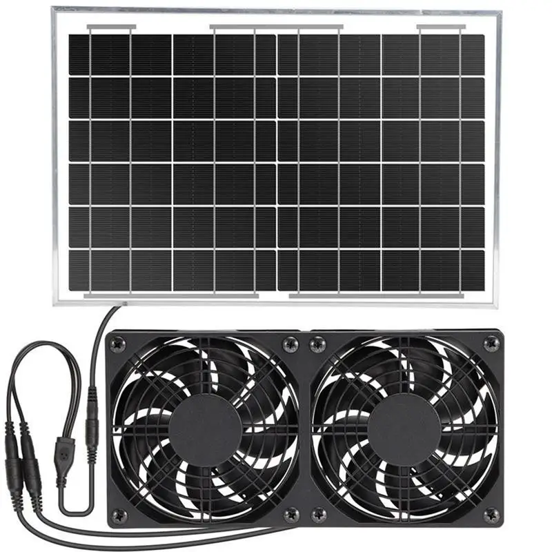 10w Solar Panel Fan Kit Solar Panel Exhaust Fan Air Extractor Circulating Fan Weatherproof Solar Panel Fan System