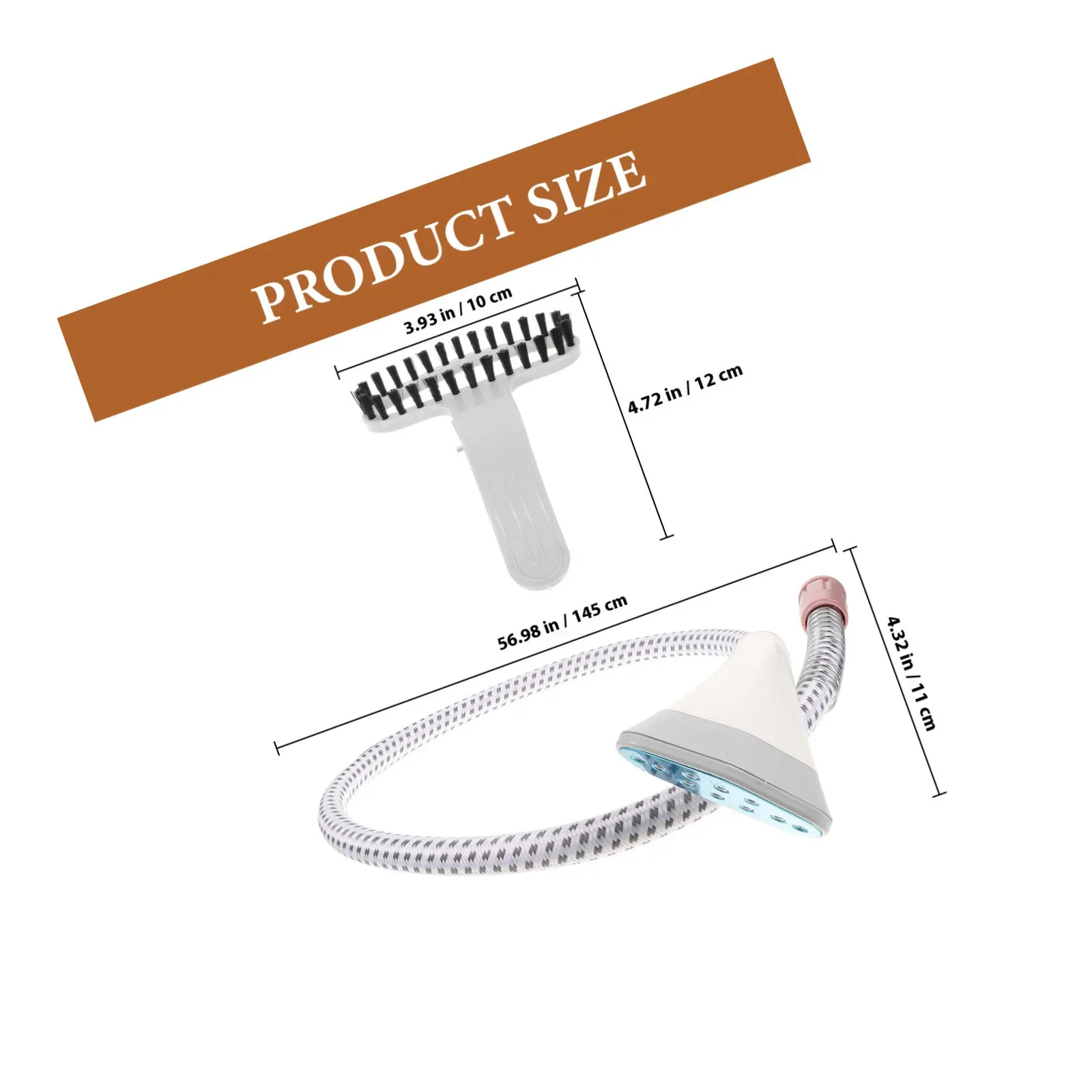 1Set Lightweight Compact Steamer Accessory Multi-Use Ironing Head with Brush for Wrinkle Removal Safe No Leakage