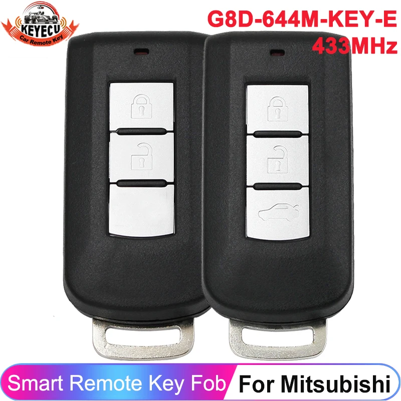 

KEYECU For Mitsubishi Lancer Outlander 2010-2018 ASX G8D-644M-KEY-E 2/3 Buttons Smart Remote Car Key 433MHz ID46 PCF7952 Chip