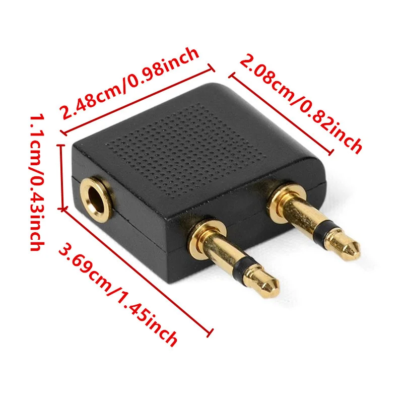 1/2pcs Gold Plated 3.5 Couple Airplane plug One female two Male Adapters 3.5 Audio adapters connector