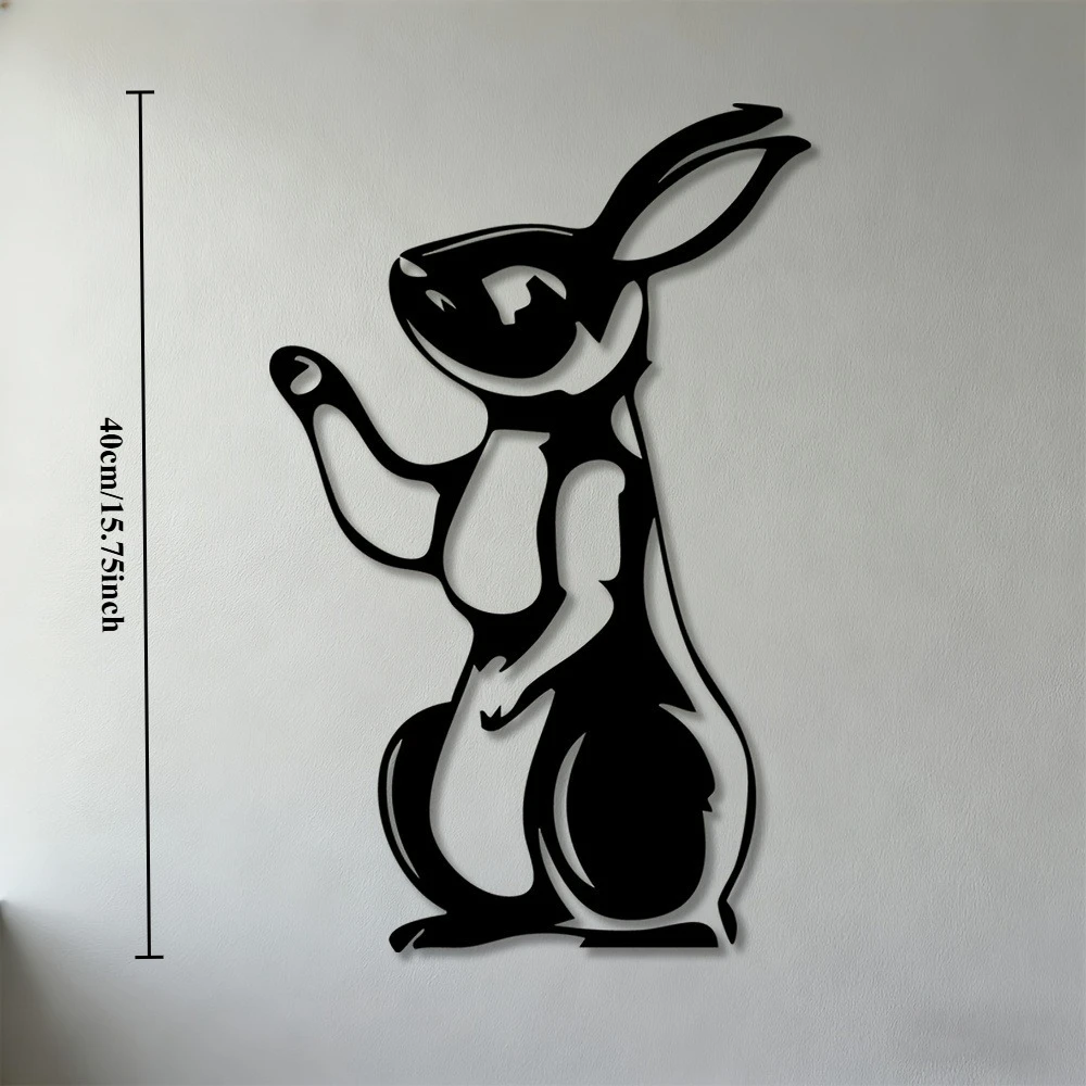 CIFBUY Iron Wall Art Minimalist Rabbit Metal Sculpture Rustproof Hanging Plaque Home Office Decor Ornament Accent