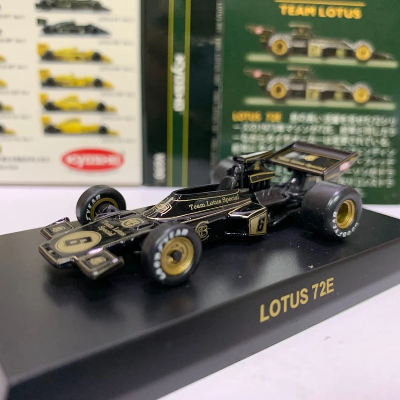 

Коллекция 1/64 KYOSHO Lotus 72E #6 Formula 1 F1 RACING Black Gold 1973 из литого сплава, декоративная модель автомобиля, игрушки