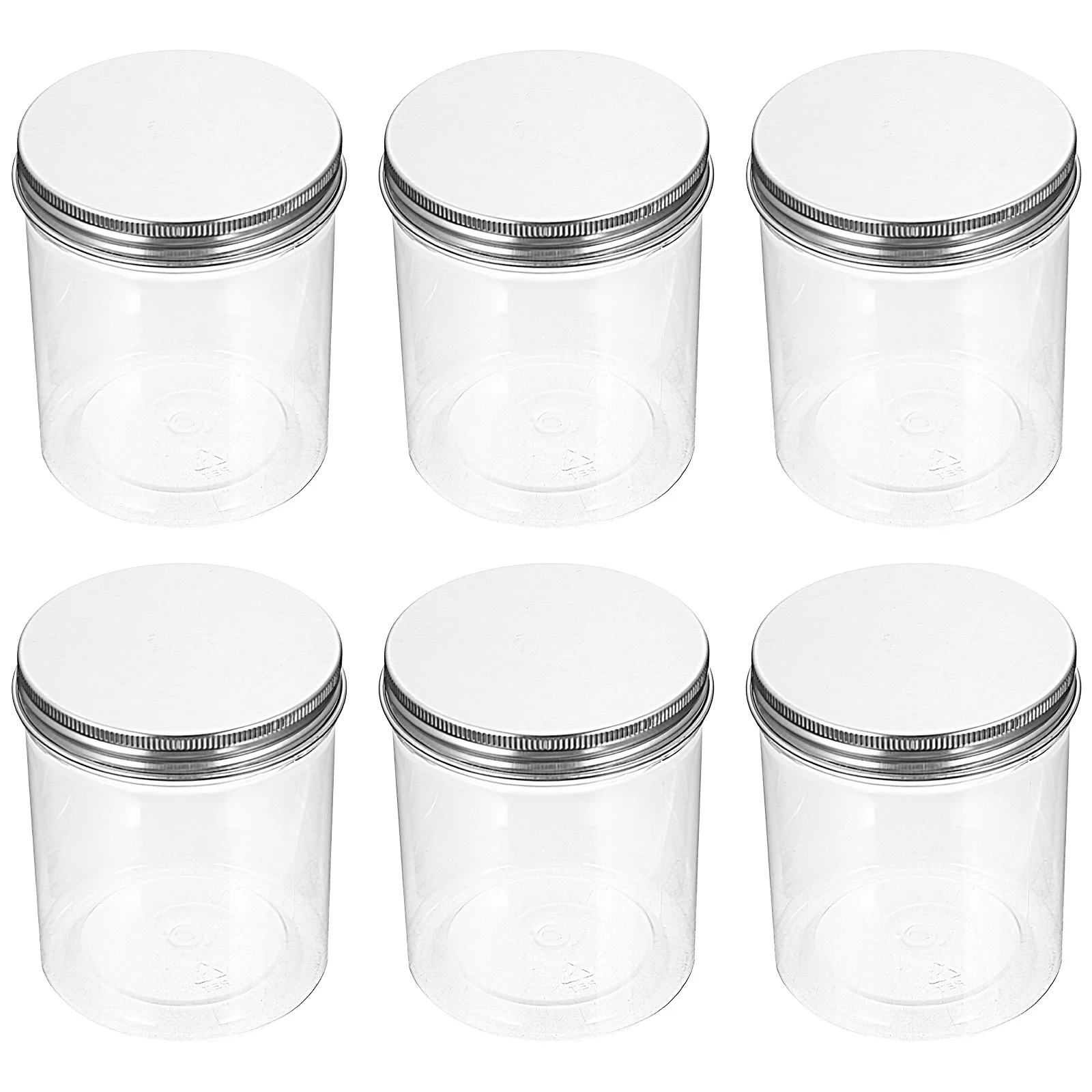 

6pcs Cookie Jar Candy Container Airtight Food Storage Transparent Lid Canister Large Capacity Premium Material Practical
