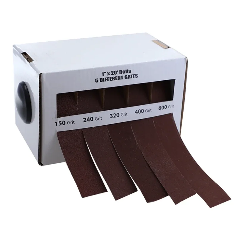 

Convenient Sandpaper Roll Box, 5 Different Grits, 2.5cm x 6m, Aluminum Oxide, Suitable for Precisions and Metalwork