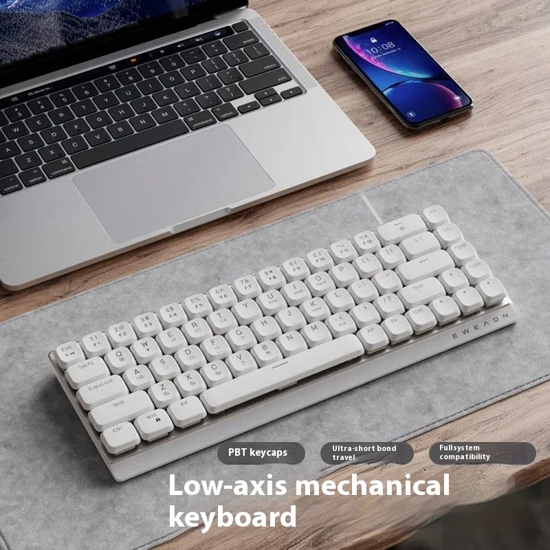 EWEADN Tri-Mode Ergonomic Wireless Gaming Keyboard,BT/2.4G/Wired,Low Profile Switch,Screen Display,Silent,Knob, for PC/Laptop - Image 2