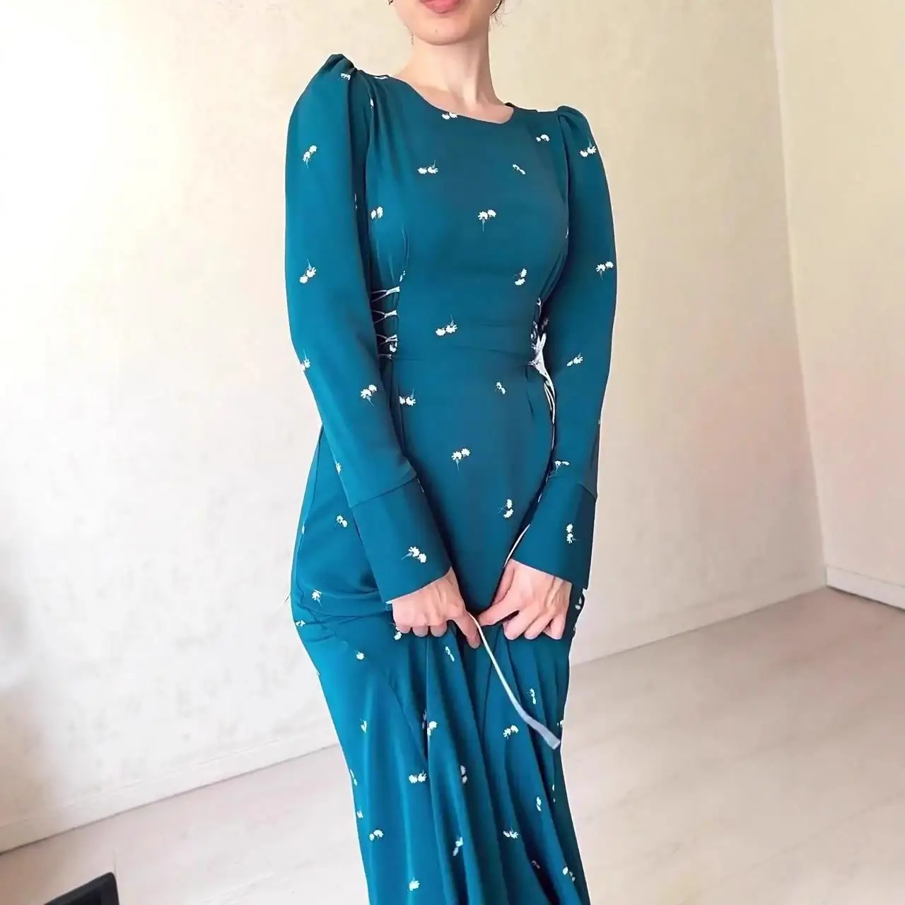 エレ ロング スヴェ ロング ドクター 快適 スリムフィット レディース ドクター フレンチ スレ ハイウエスト Aライン スカート ティーアセテート繊維