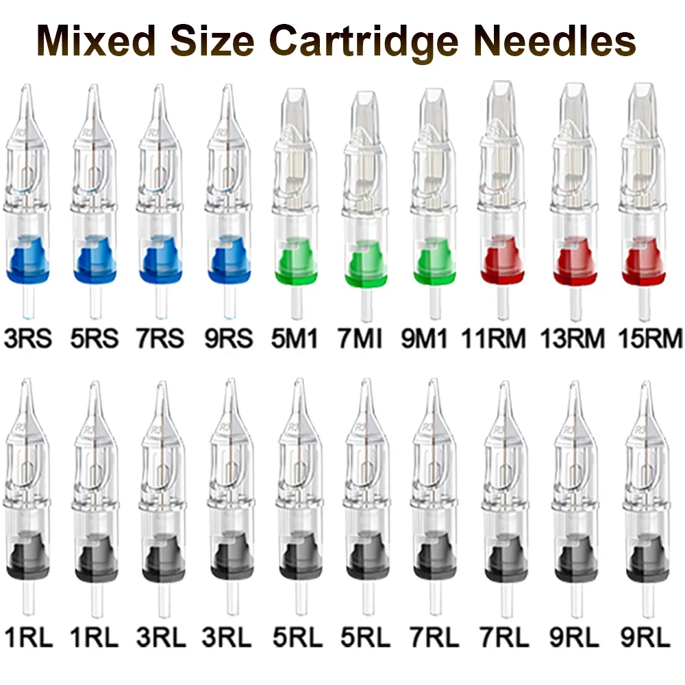 

60/40/20/10PCS Mixed Sizes Cartridge Tattoo Needles Disposable Sterilized Cartridge Needles For Rotary Tattoo Machine Pen