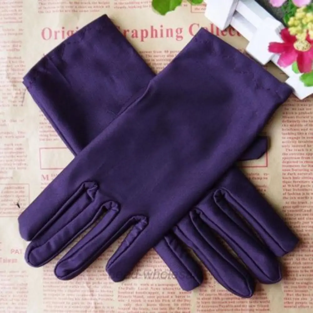 Girl Stretch Formal Party Gloves Wedding Satin Gloves