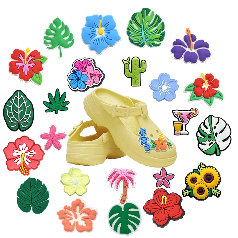 Amuletos de zapatos de flores de sol para vacaciones en la playa, accesorios para zapatos Crocs, aptos para niños y mujeres, regalos de Navidad, alfileres para recuerdos de fiesta de cumpleaños