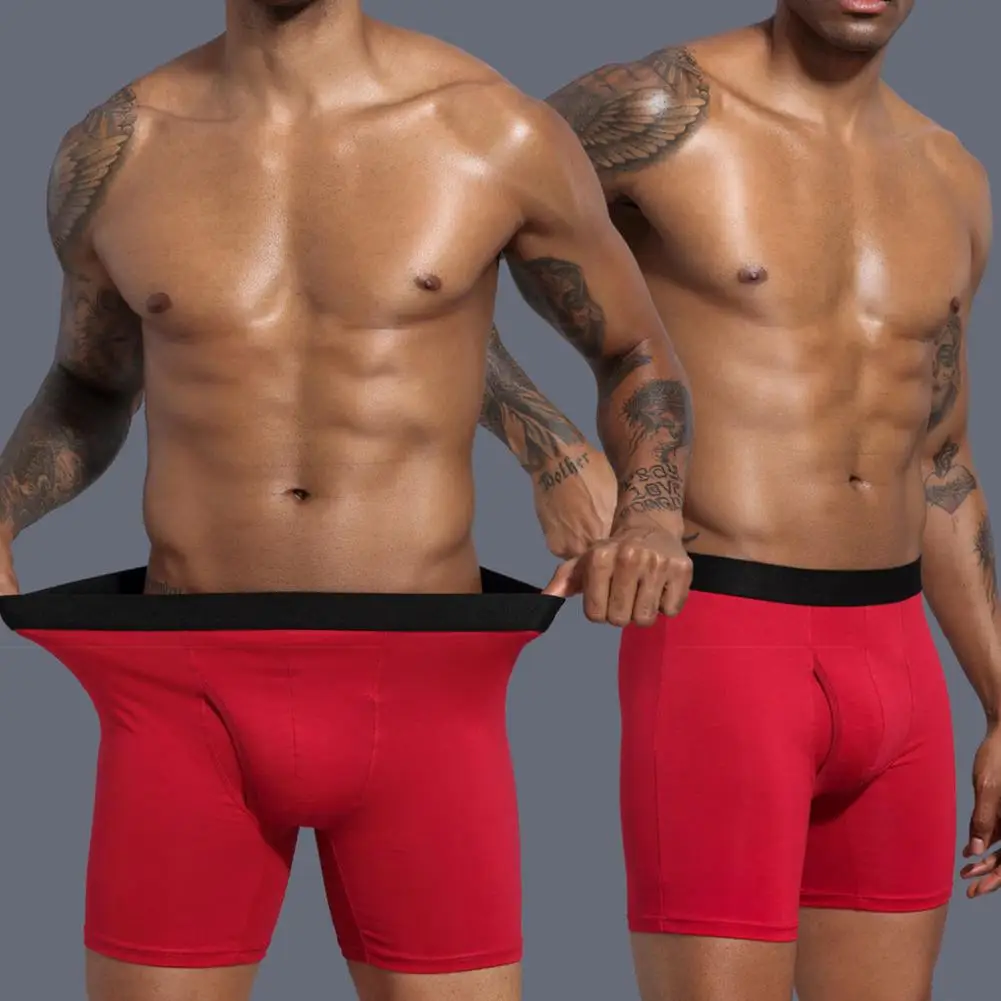 Boxers de algodão sem costura frontal para homens, cuecas Sport Boxer, baús de banho para natação