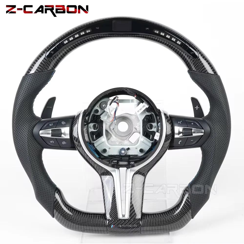 F10 Steering Wheel For BMW F10 F20 F22 F30 F35 F32 F01 F02 F10 F18 M2 M3 M4 M5 Carbon Fiber Sports LED Steering Wheel OLD TO NEW