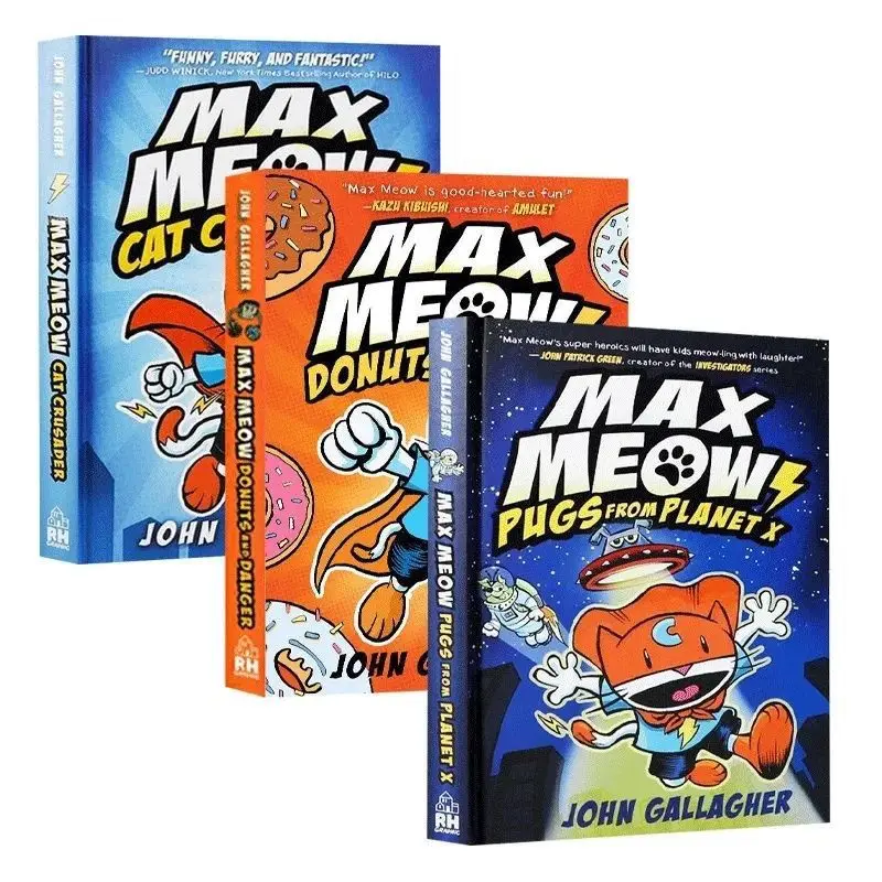 English Book Max Meow Marx Cat 1-3 Volumes Full-color Comic Book Picture Book Hilarious Children's Comics Libros