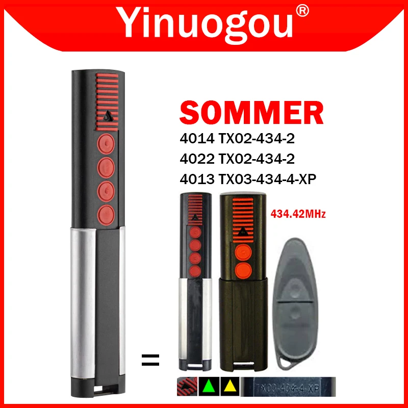 SOMMER TX03 434 4 XP 434.42MHz Garage Door Remote Control SOMMER TX03-434-4-XP Gate Remote Control Garage Door Opener Command