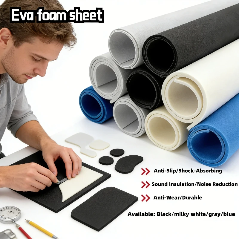 

100x50cm EVA Foam Sheets Sound-Absorbing Noise Spone Foam Craft EVA Sheets Handmade Model Making Materia Thickness 3/5/10/15mm