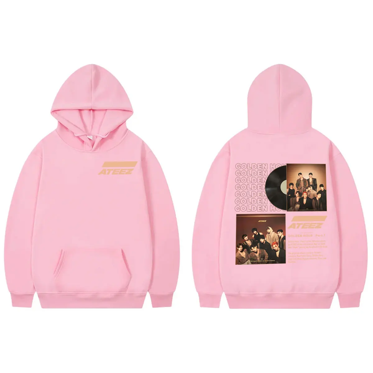 Kpop Ateez Golden Hour: Part 1 Album Graphic Hoodie Concert World Tour 2024 Sweatshirt Men Women Fashion Trend Vintage Pullovers