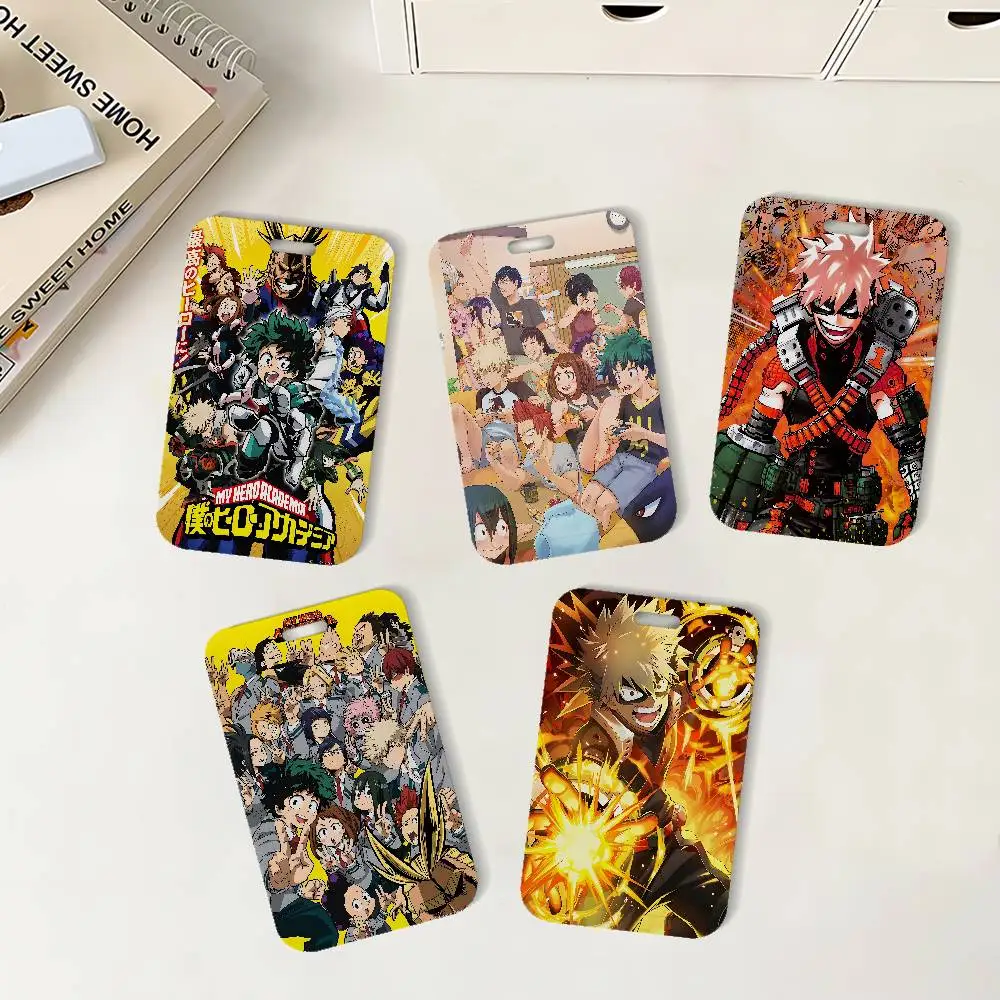 Janpnese Anime My Hero Academia ID Badge Holder With Lanyard Neck Strap For Office School Name Card Credentials Case