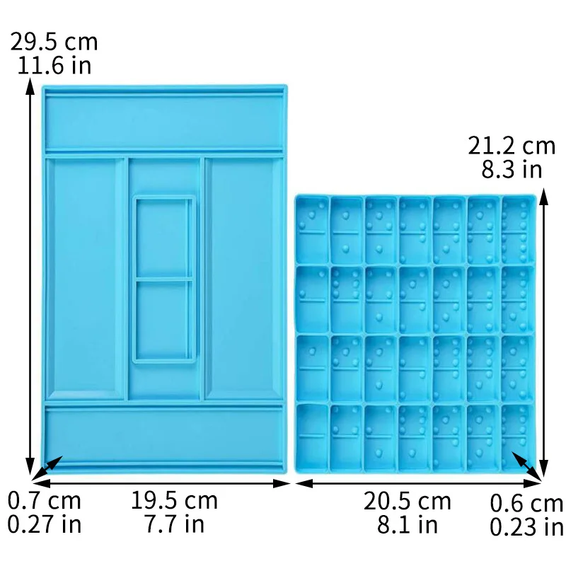 Resin mold DIY Point Card Game Card Crystal Silicone Mold Domino Mirror Resin Epoxy Mold Home Decoration Storage Silicone mold view 6