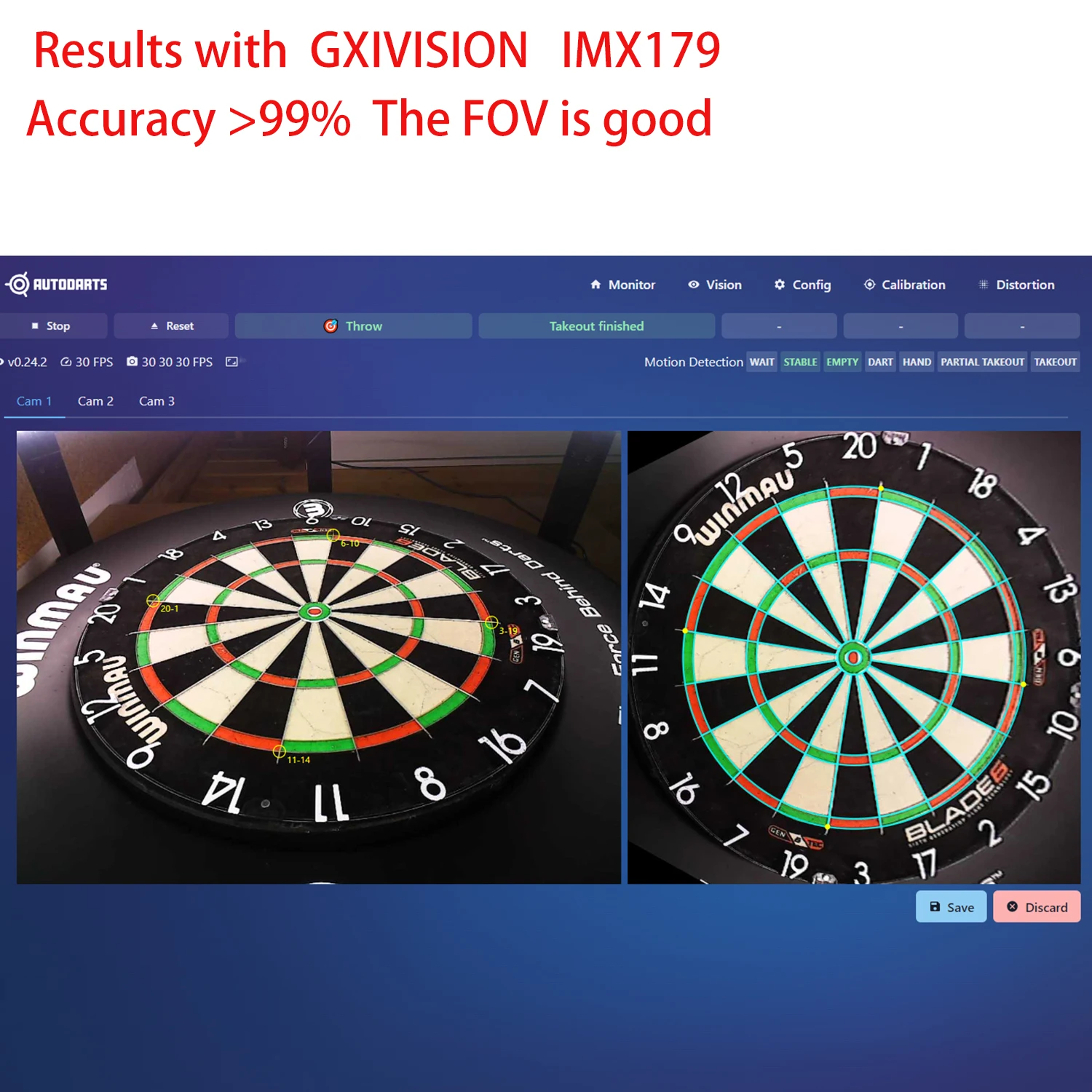 GXIVISION  3 stück Kamera modul imx179/ov9732 100 Grad 30fps 2m cbale keine Verzerrung, USB-Webcam kompatibel für autodarts. io Scoring-System