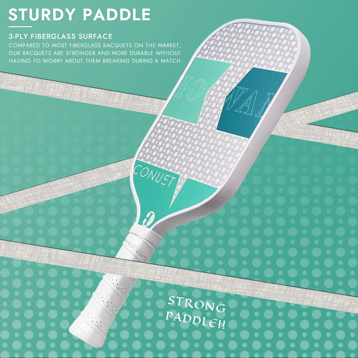 HOOWAN-Pickleball Paddle Set, 2 Pickleball Raquetes, 4 bolas ao ar livre, saco de transporte, leve e durável Pickle Ball Paddle