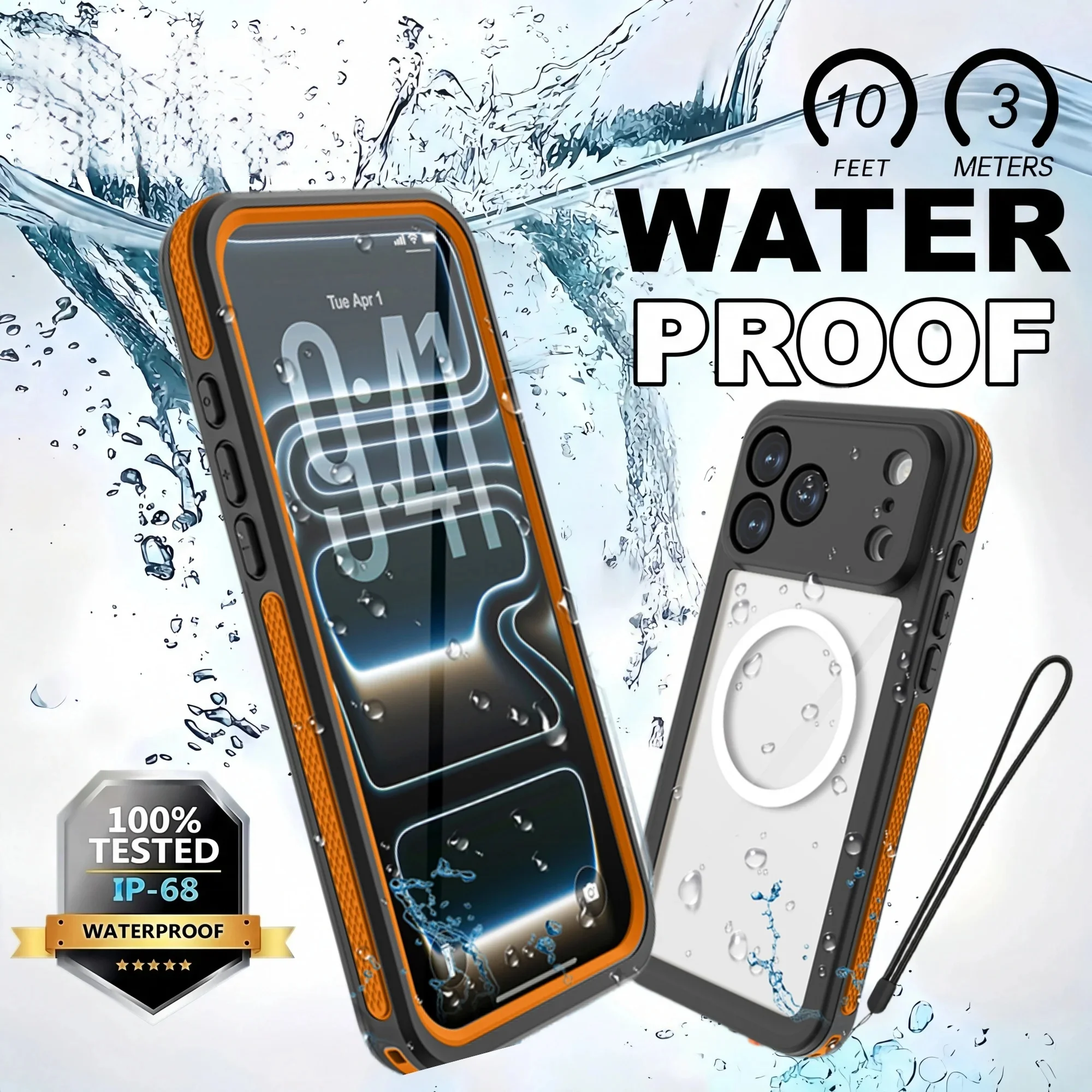 

Outdoor Summer Swimming Snorkeling Waterproof Case For Iphone 17 Pro Max 360° Full Shockproof Cover for Magsafe Shell Hot Sales