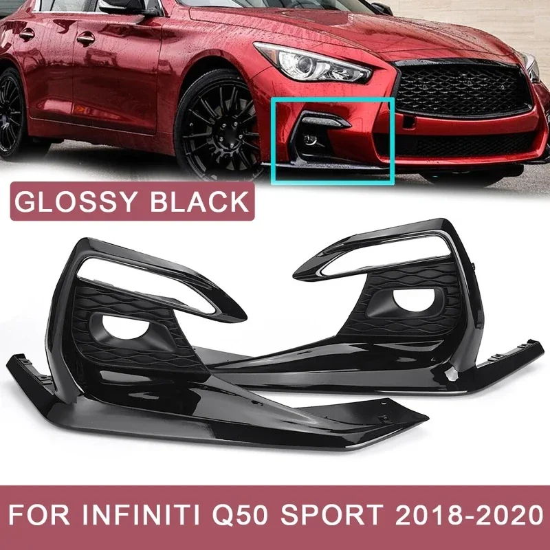 2Pcs Car Fog Lamp Cover Bezels Lamp Protection For Infiniti Q50 Sport 2018-2020