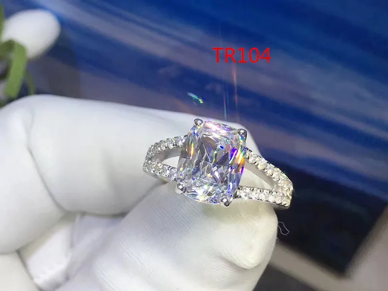 

Clearance TR104 Luxury 3.85 CARAT cushion cut NSCD Synthetic Gem Hot Celebrity Engagement Rings For Women!