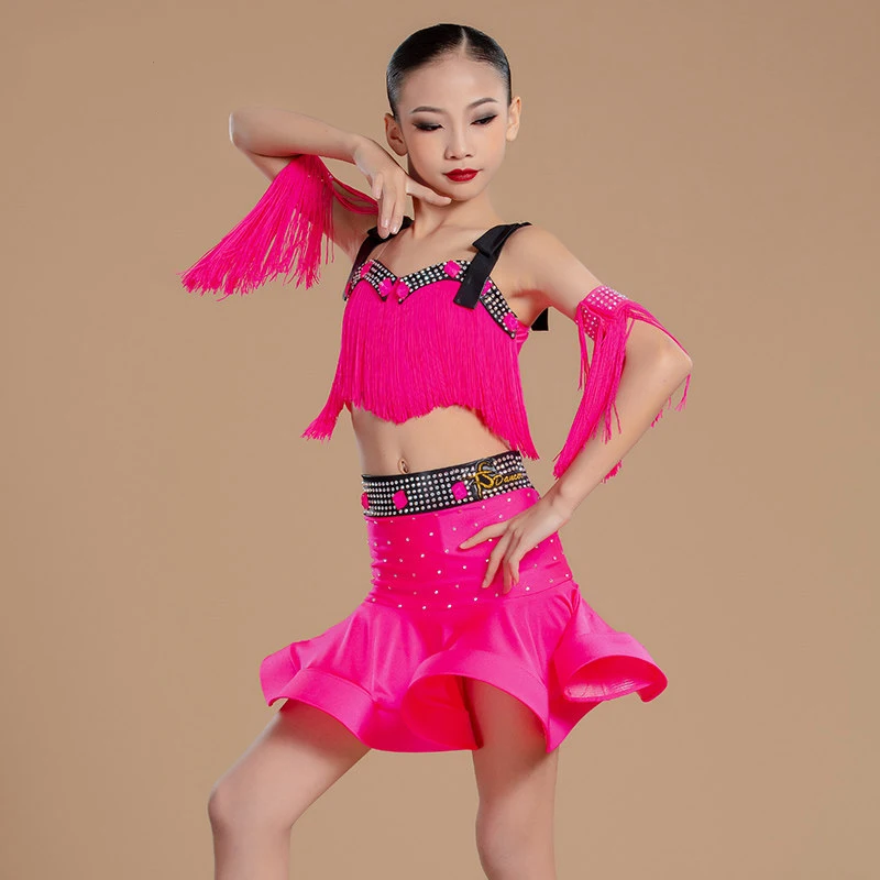 

Профессиональное платье для соревнований по латинским танцам с платьем для танцев самбы с бриллиантами, латинскими танцами в стиле кисточек