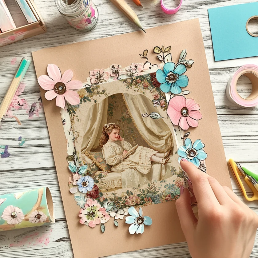 36 hojas de papel para álbum de recortes de 6 "x 6": impresiones de azulejos de mosaico para álbumes de recortes, decoración DIY de origami y bohemios, elegante juego de manualidades