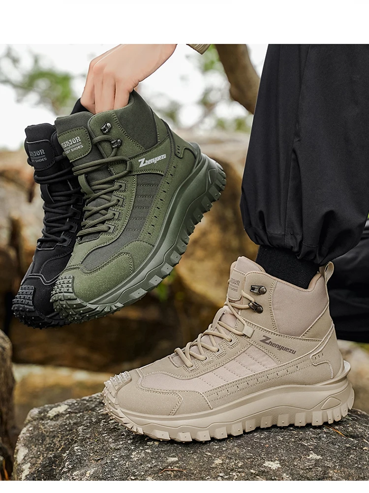 Neue Herbst-High-Top-Sport-Wanderstiefel in großen Größen, bequem mit dicken Sohlen, leicht und lässig, geeignet für tägliche Outdoor-Aktivitäten, Wandern, Reisen, Bergsteigen und Campingausrüstung für alle Jahreszeiten. – Detail 4