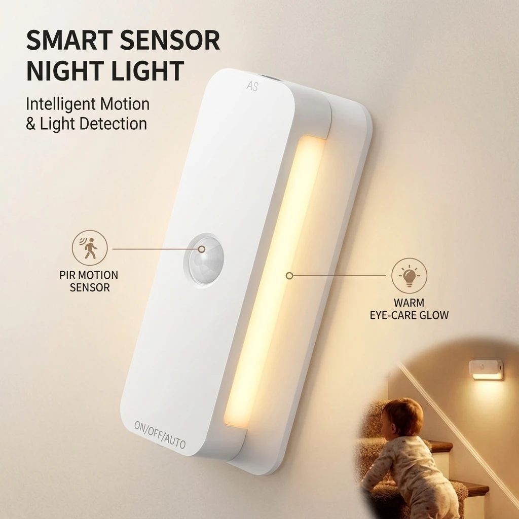 0.5W Human Body Induction Night Light Magnetic Charging Wireless Corridor Wall Lighting Hallway Sensor Lamp for Home