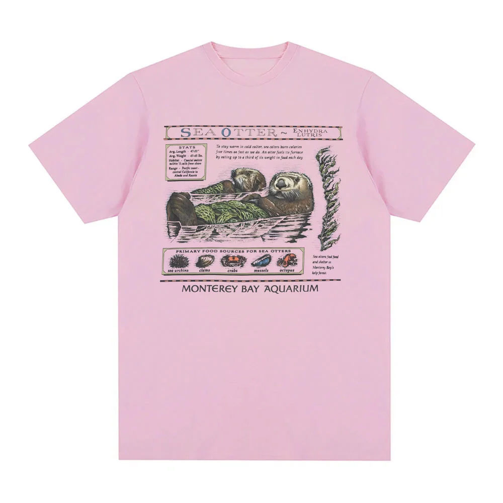 เสื้อยืดลายหมีน้ำทะเลจากพิพิธภัณฑ์สัตว์น้ำเมอร์ตี้เบย์ เสื้อยืดลายหมีน้ำทะเล เสื้อยืดลำลองคอกลมแขนสั้นลายกราฟิก เสื้อยืดแฟชั่น