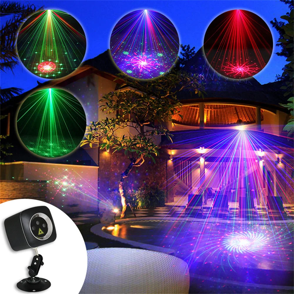 USB Charge 32Patterns Laser Projector Waterproof Stage Effect Lighting Disco DJ Christmas Lamp Home Dance Holiday Party Lighting