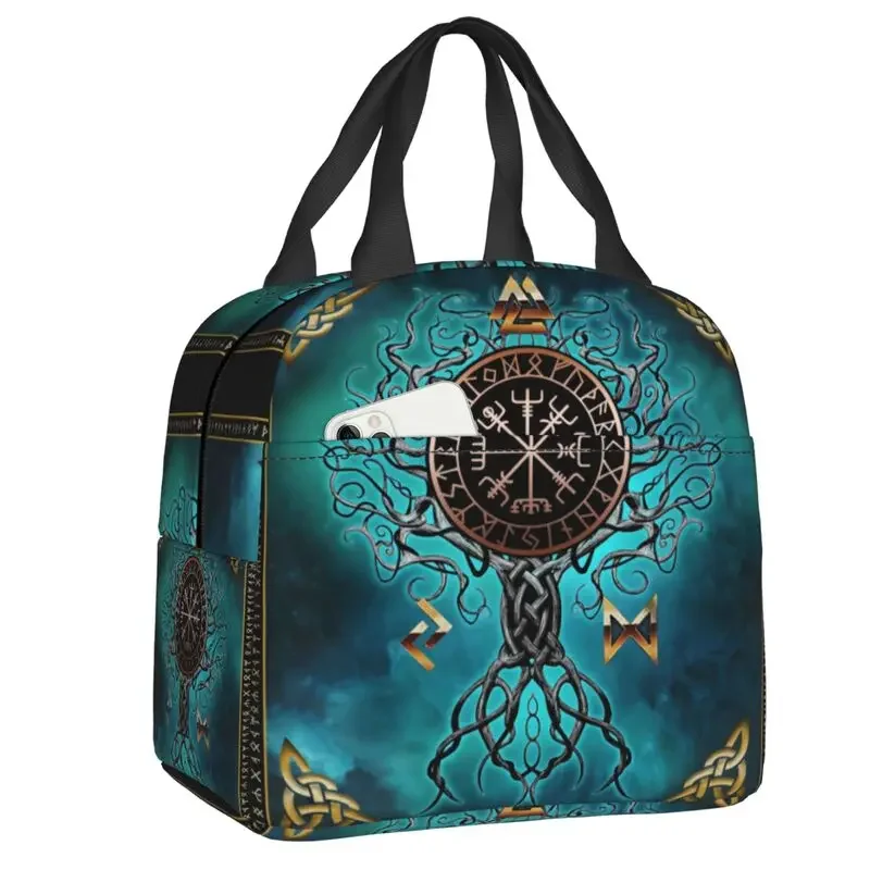 

Yggdrasil Tree Of Life Insulated Lunch Bag for Waterproof Vikings Valhalla Vegvisir Thermal Cooler Bento Box Camping