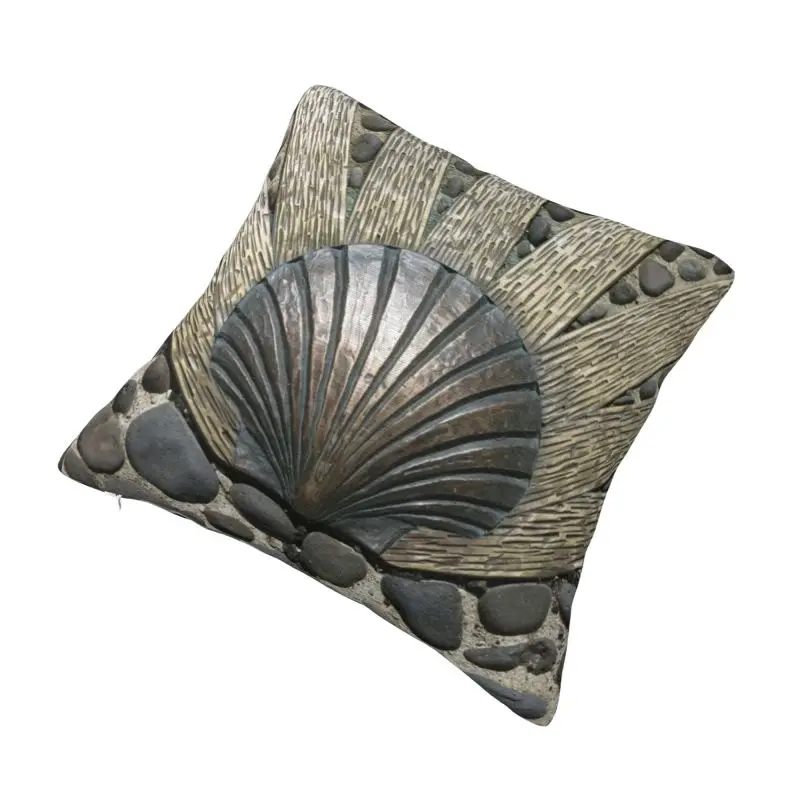 Custom Nordic Scallop Shell Camino Cushion Cover for Sofa Soft Throw Pillow Case